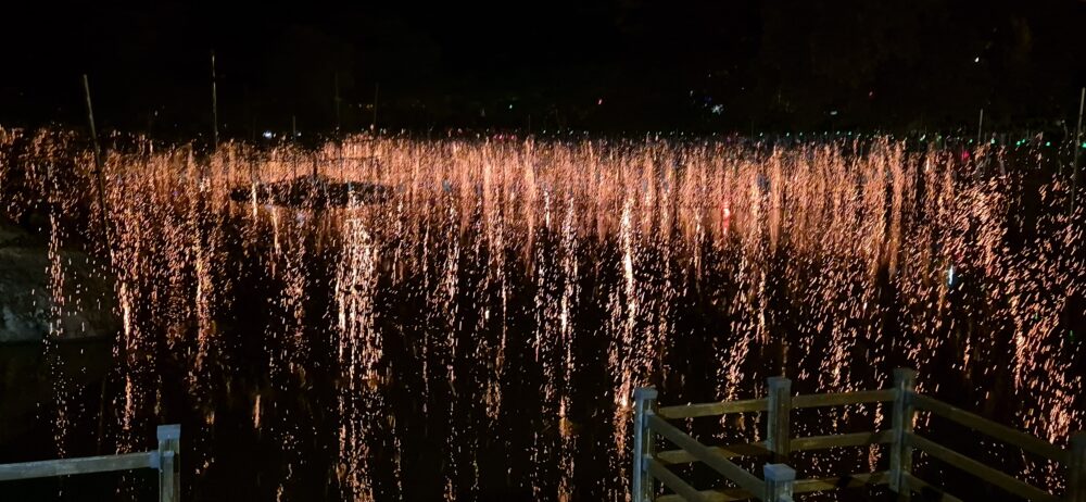 韓国伝統祭り咸安(ハマン)落火遊び(花火）